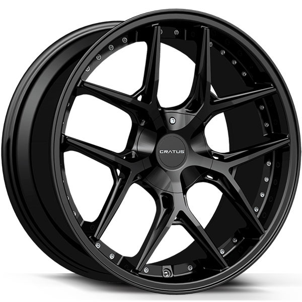 Cratus CR105 Gloss Black with Chrome Rivets