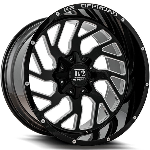 K2 OffRoad K12 Shockwave Gloss Black with Milled Spokes