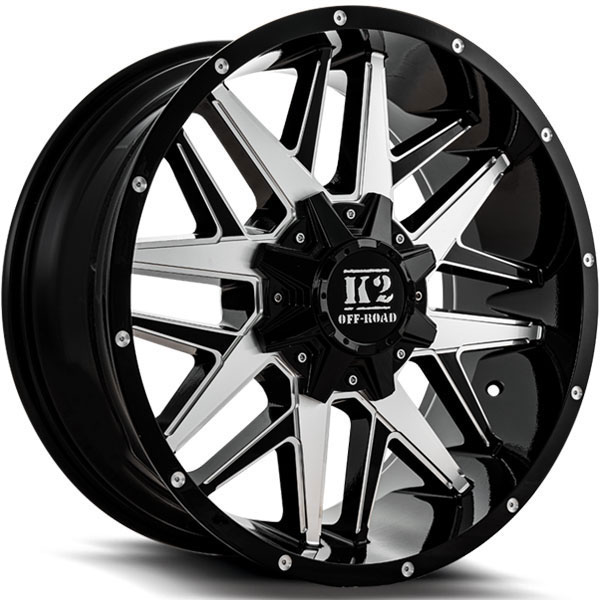 K2 OffRoad K15 Mayhem Gloss Black with Machined Milled Spokes