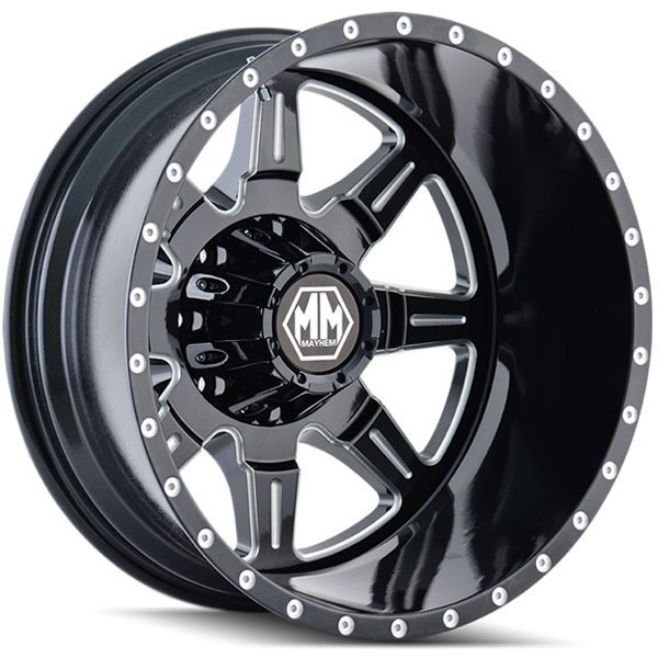 Mayhem 8101 Monstir Dually Black with Milled Spokes Rear