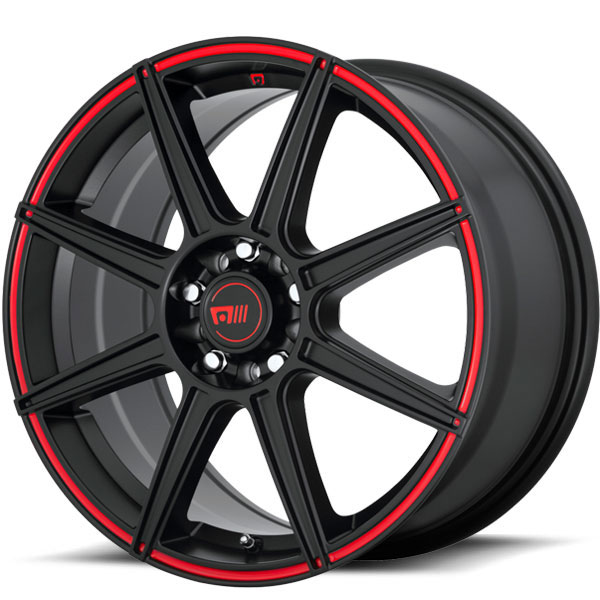 Motegi Racing MR142 CS8 Satin Black with Red Stripe