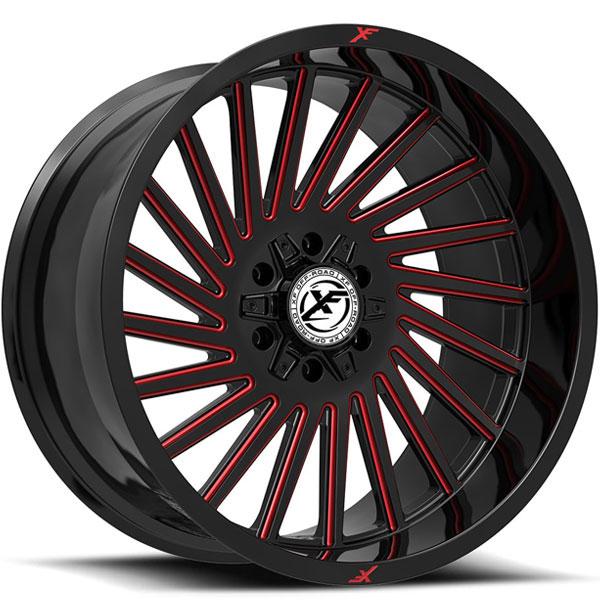 XF Off-Road XF-239 Gloss Black with Red Milled Spokes